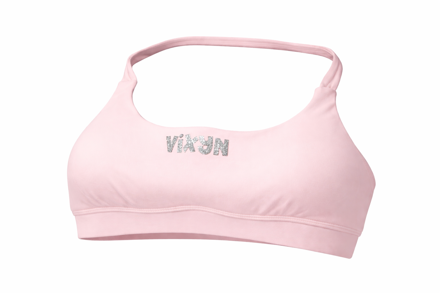 VIXYN Glitter Halter Crop Top – Baby Pink
