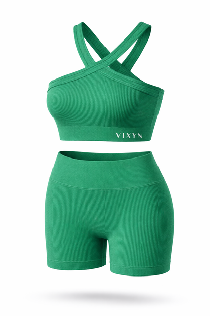 VIXYN Ribbed Shoulder Set – Emerald Green