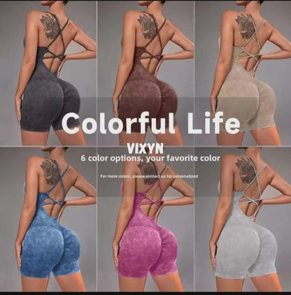 VIXYN Sculpt Romper Blue Denim