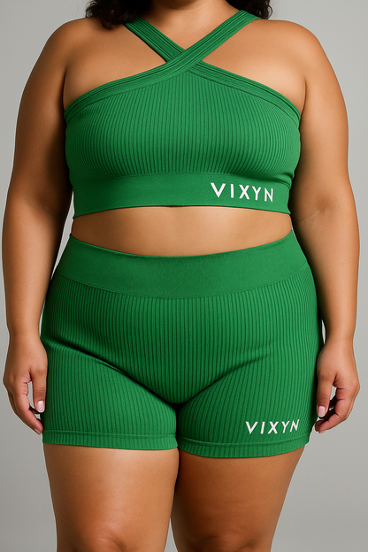 VIXYN Ribbed Shoulder Set – Emerald Green