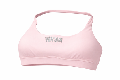 VIXYN Glitter Halter Crop Top – Baby Pink