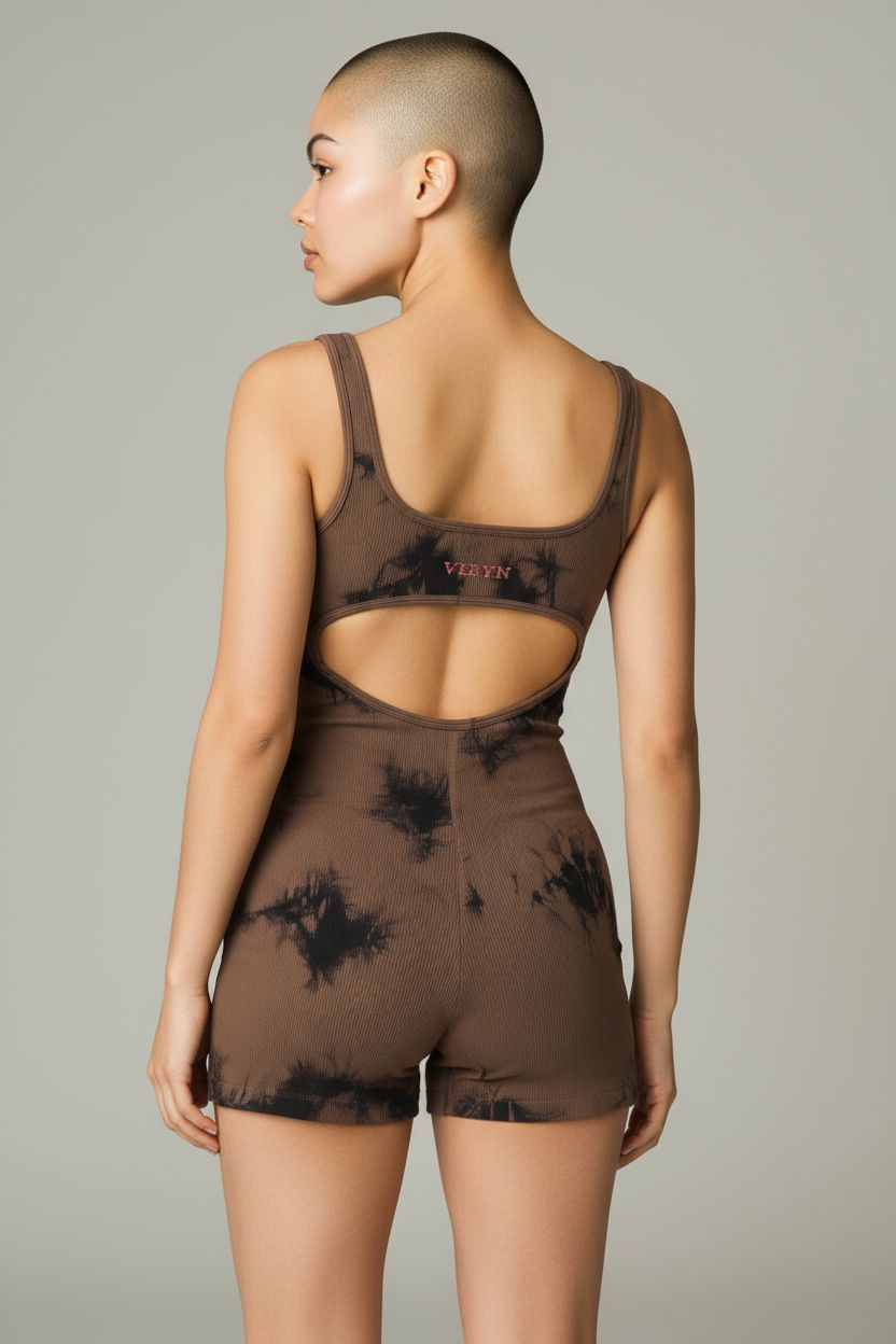 Sculpted Rompa- Brown tie dyed